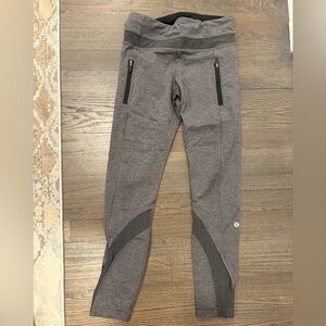 Gray Contrast lululemon Full Length Legging with Zipper Pockets